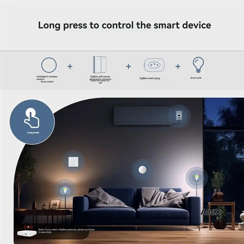 

Умный беспроводной дистанционный ключевой переключатель Tuya Zigbee, настраиваемый через мобильный телефон для различных связок сцен