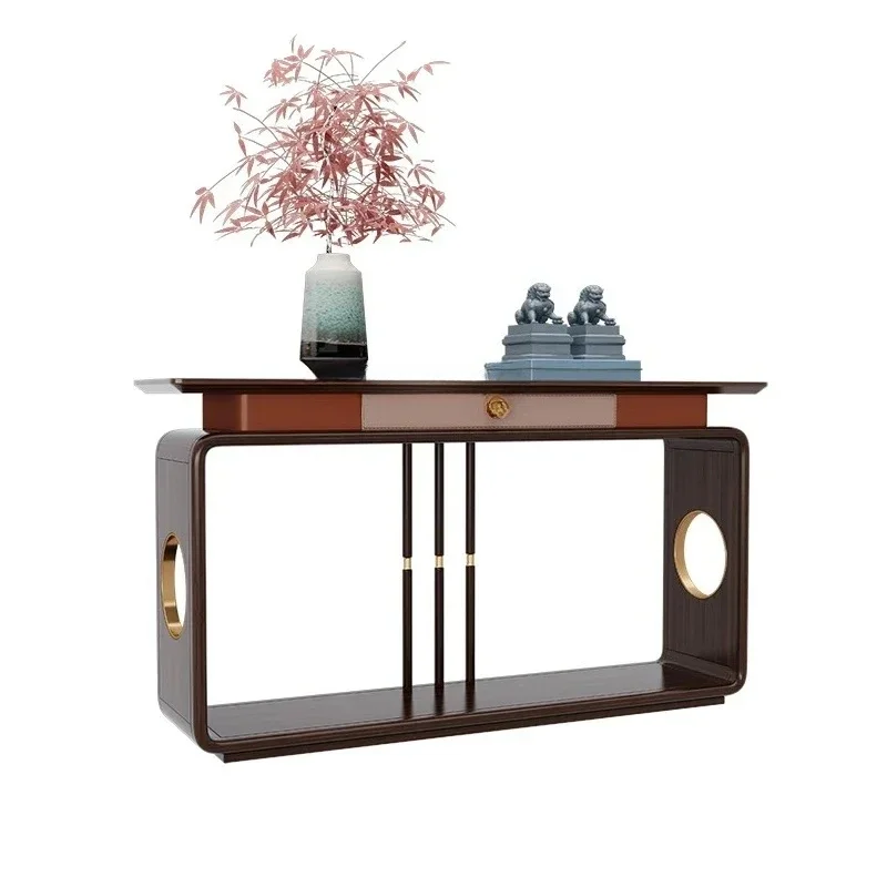 Chinese-style strip case end view table, living room partition entrance table, solid wood table, light luxury