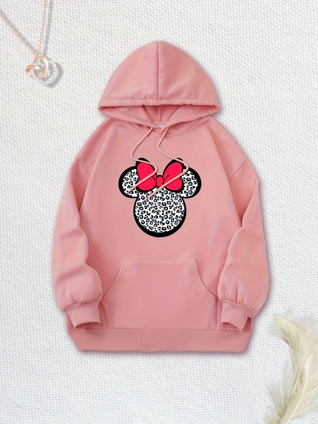 Disney Cartoon Mickey Print Casual Women's Hoodie Aesthetic  Y2k Clothes  Streetwear Women