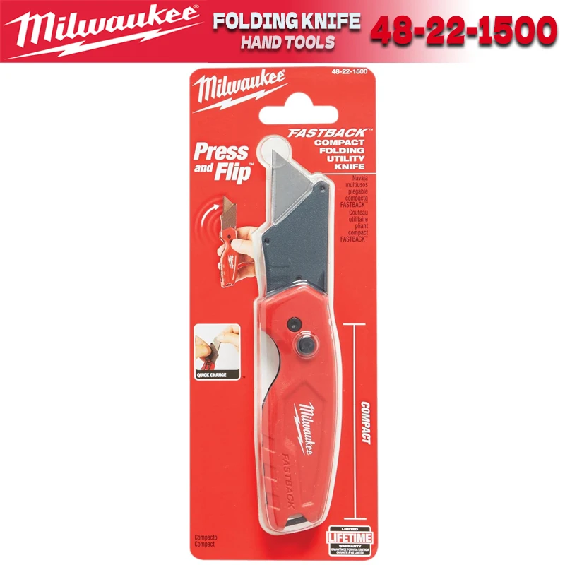 MILWAUKEE FASTBACK Compact Folding Utility Knife Multi-Purpose Knife Milwaukee Hand Tools 48-22-1500