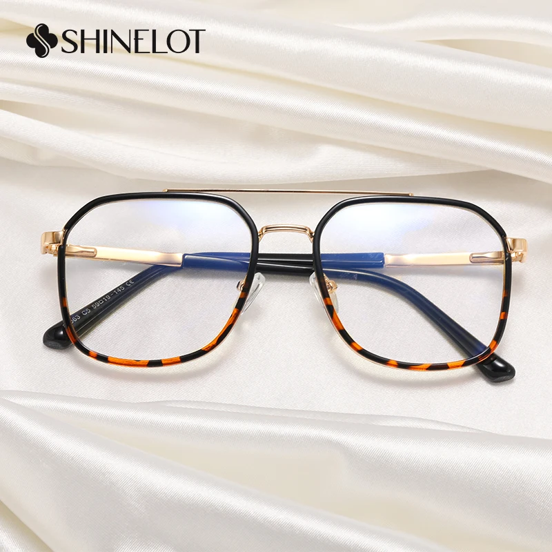 82063 Men Science Geek Double Bridge Eyeglasses Frame Male College Students Glasses High End Eyewear Boyfriend Gift view 3