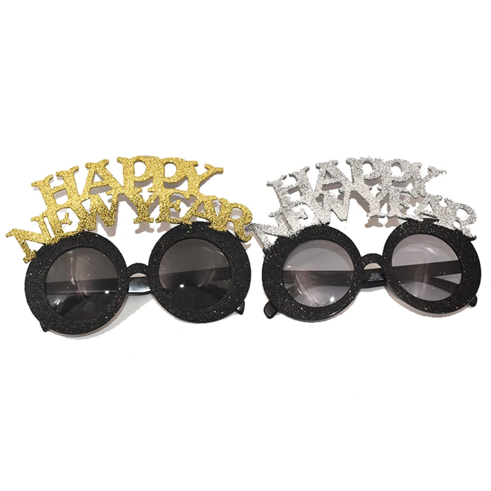 

4Pcs Round Mirror Glasses for New Year Party Lightweight Photo Props Ideal Gifts Festivals Celebrations Glitter Eyewear