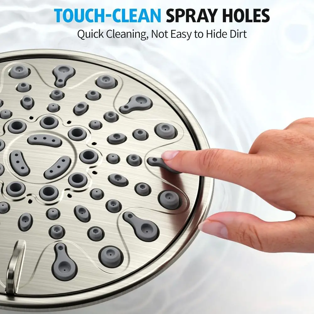 طقم دش مطري مقاس 6 بوصات مع تحكم بمقبض واحد ولمسة نهائية من النيكل المصقول #6