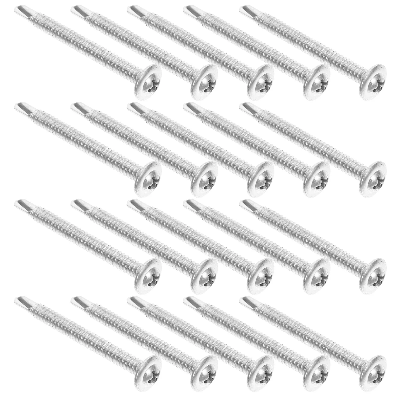 

50Pcs Self Tapping Screws Durable Carbon Steel Sheet Fixing Screws Self Drilling for Home Furniture