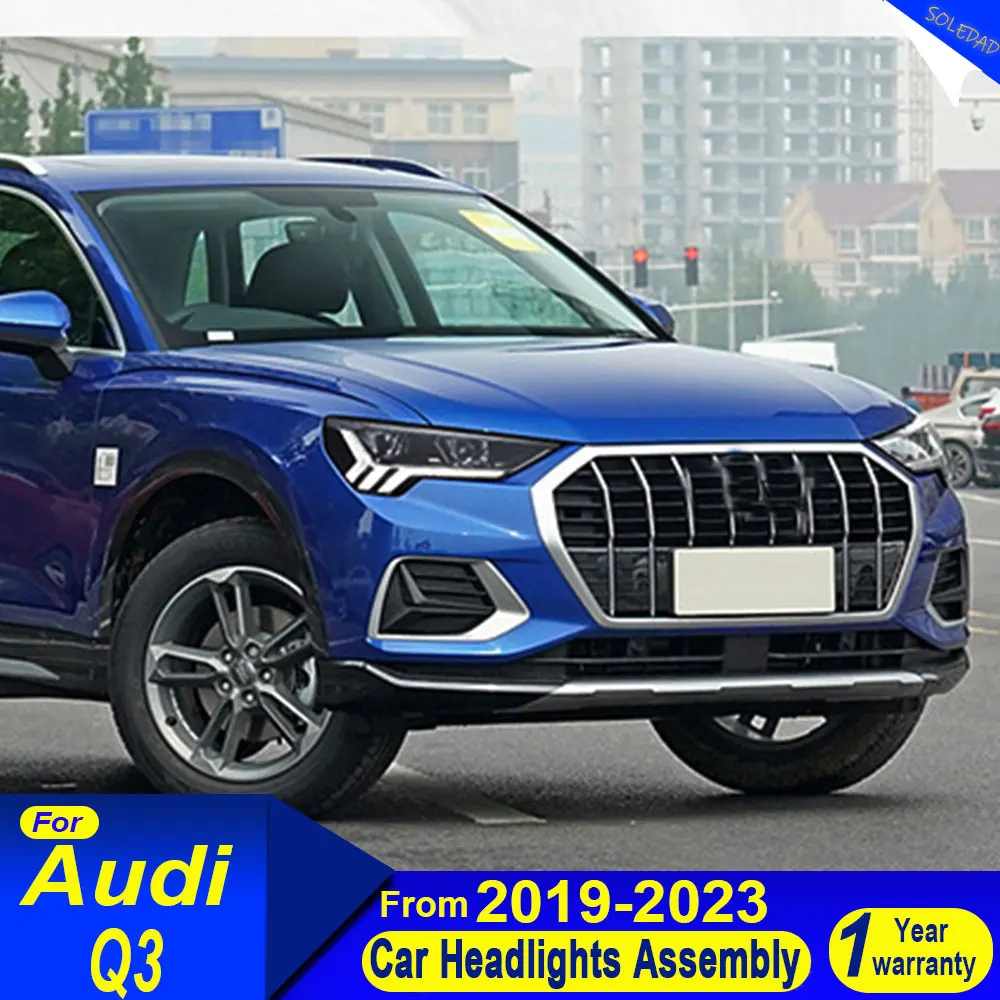 

Автомобильные полностью светодиодные фары для Audi Q3 2019-2023, высокий стиль, полная светодиодная сборка, обновление, аксессуары для линз проектора с высокой настройкой, 2 шт.