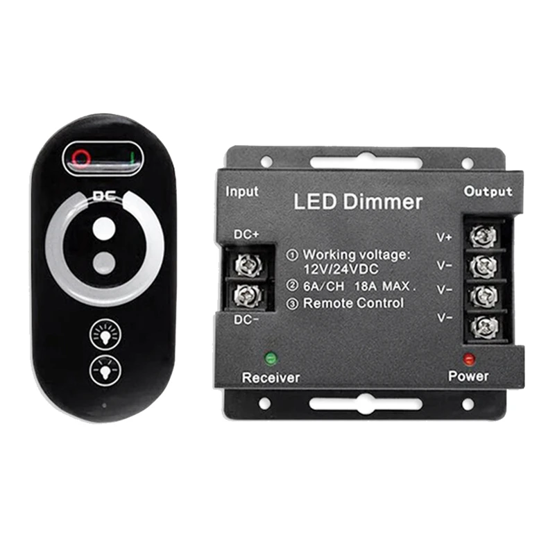 

DC12-24V LED Strip Light RF Touch Remote Controller Dimmer For 5050 Tape Lights Adjust Brightness