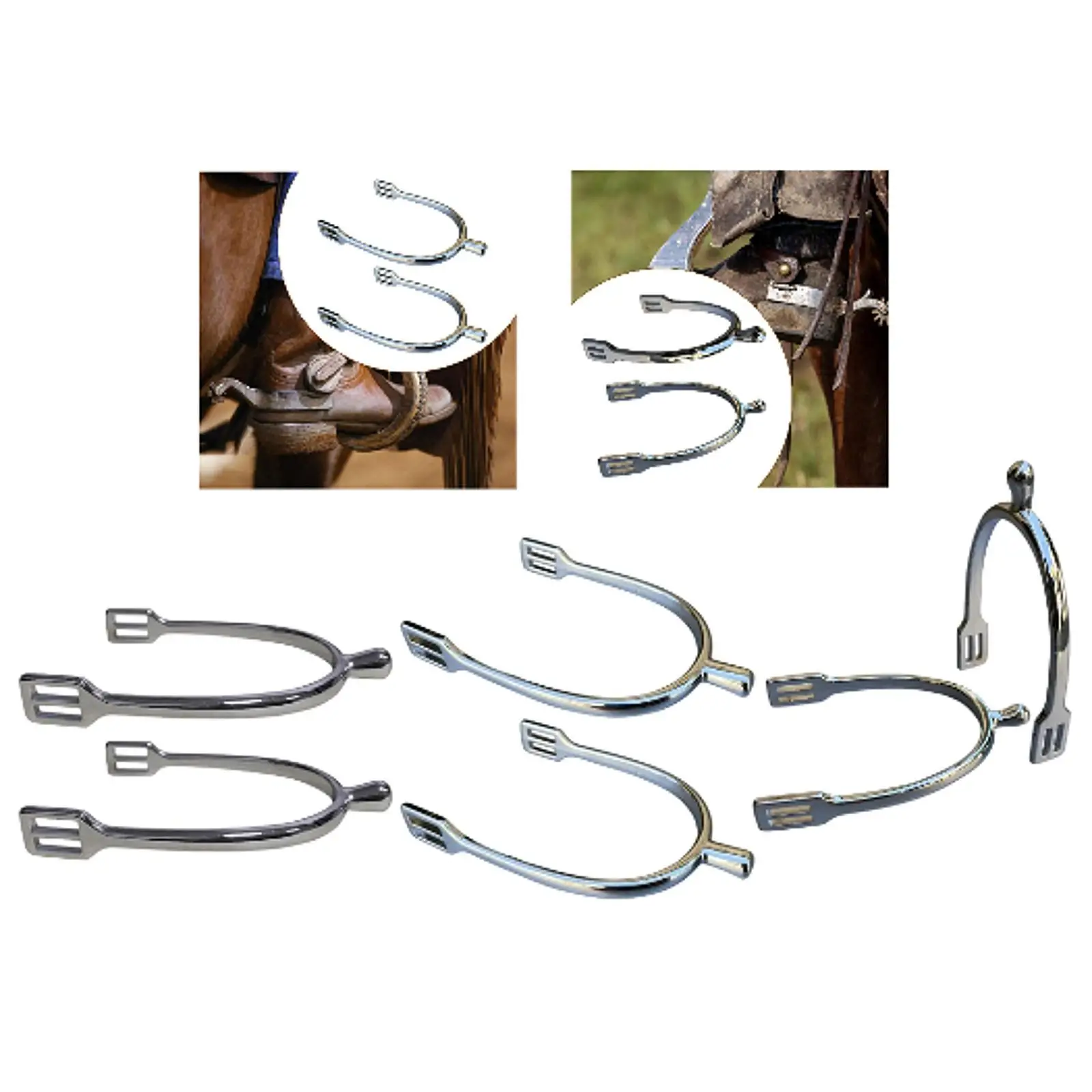 

2 Pieces Horse Spurs Sturdy Professional Equestrian Equipment Reusable for Women or Kids Equestrian Training Spurs Zinc Alloy