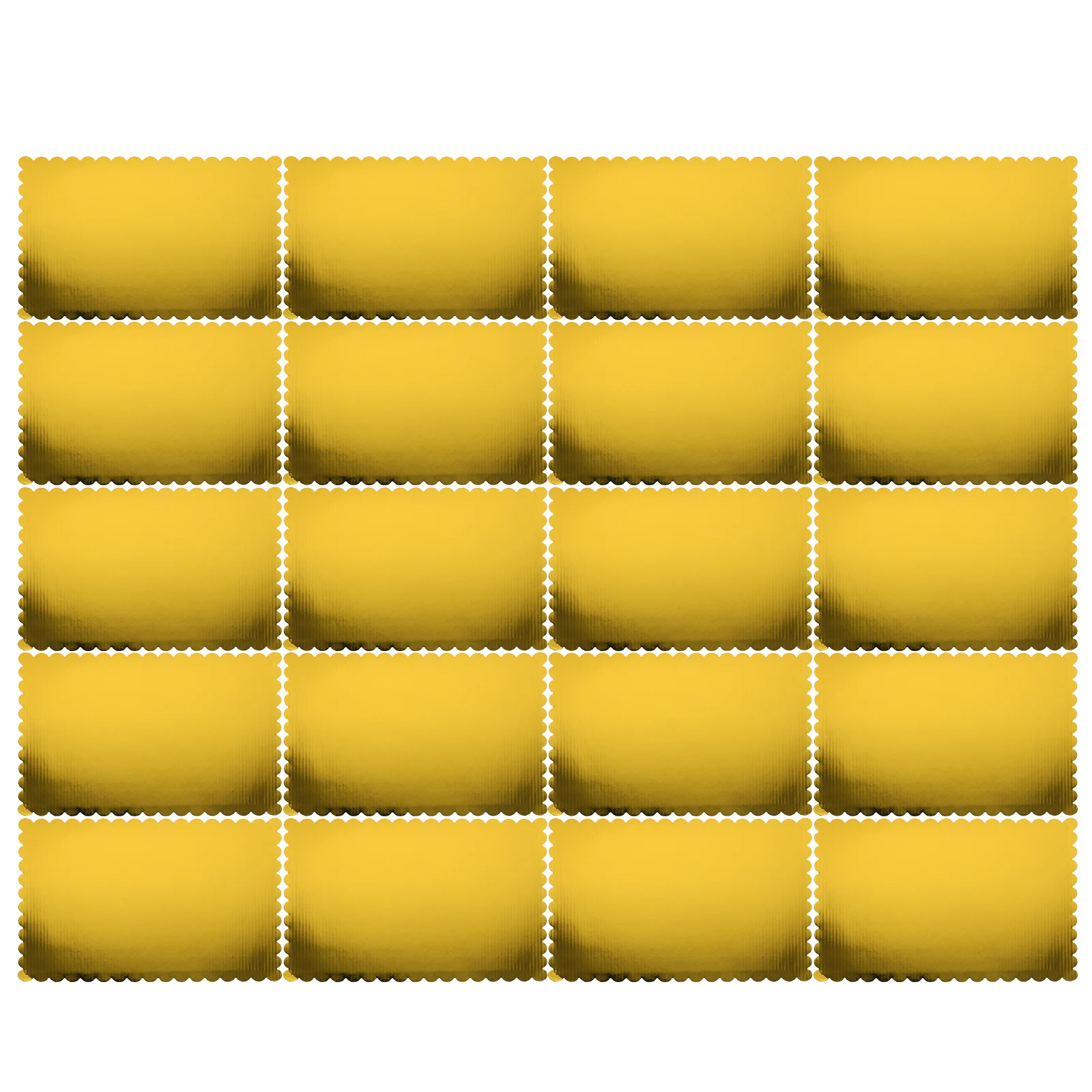 

20 Pcs Corrugated Cake Bottom Holder Decorating Base Golden Paper Scalloped Board