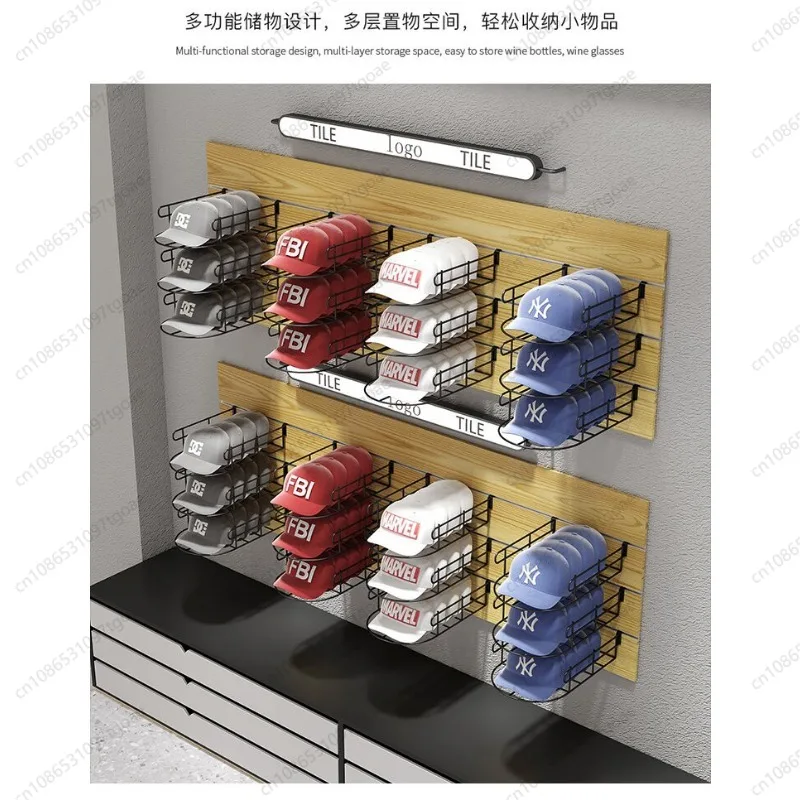 Creative Wrought Iron Hat Rack Multi-Layer Hat Display Stand for Clothing Store