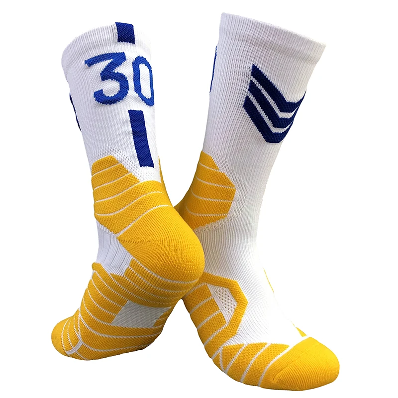 Curry-Calcetines gruesos de jugador de baloncesto para hombre, medias con número Digital No30, protector de 30 puntos, Golden State US Team 2021