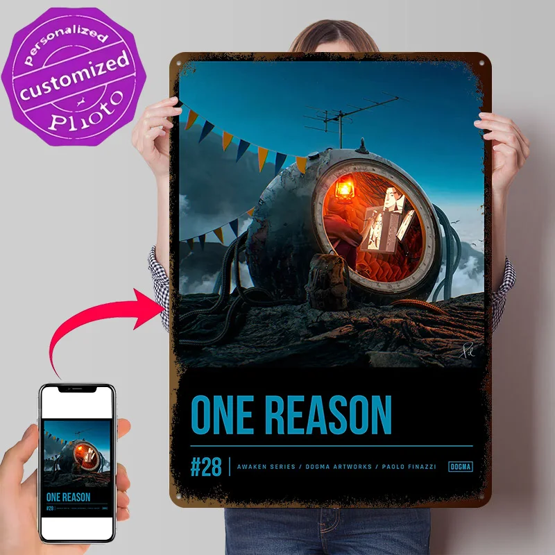 One Reason Poster Retro 3D Printed Metal Signs Customized Wall Hanging Gift for Living Room Decorations Man Decor Luxury Art Men