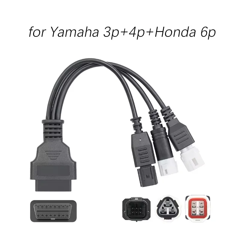3 IN 1 Motorcycle Diagnostic Connector Cable For Yamaha 3pin 4pin for honda 6pin OBD2 Adapter Motorbike Extension cable