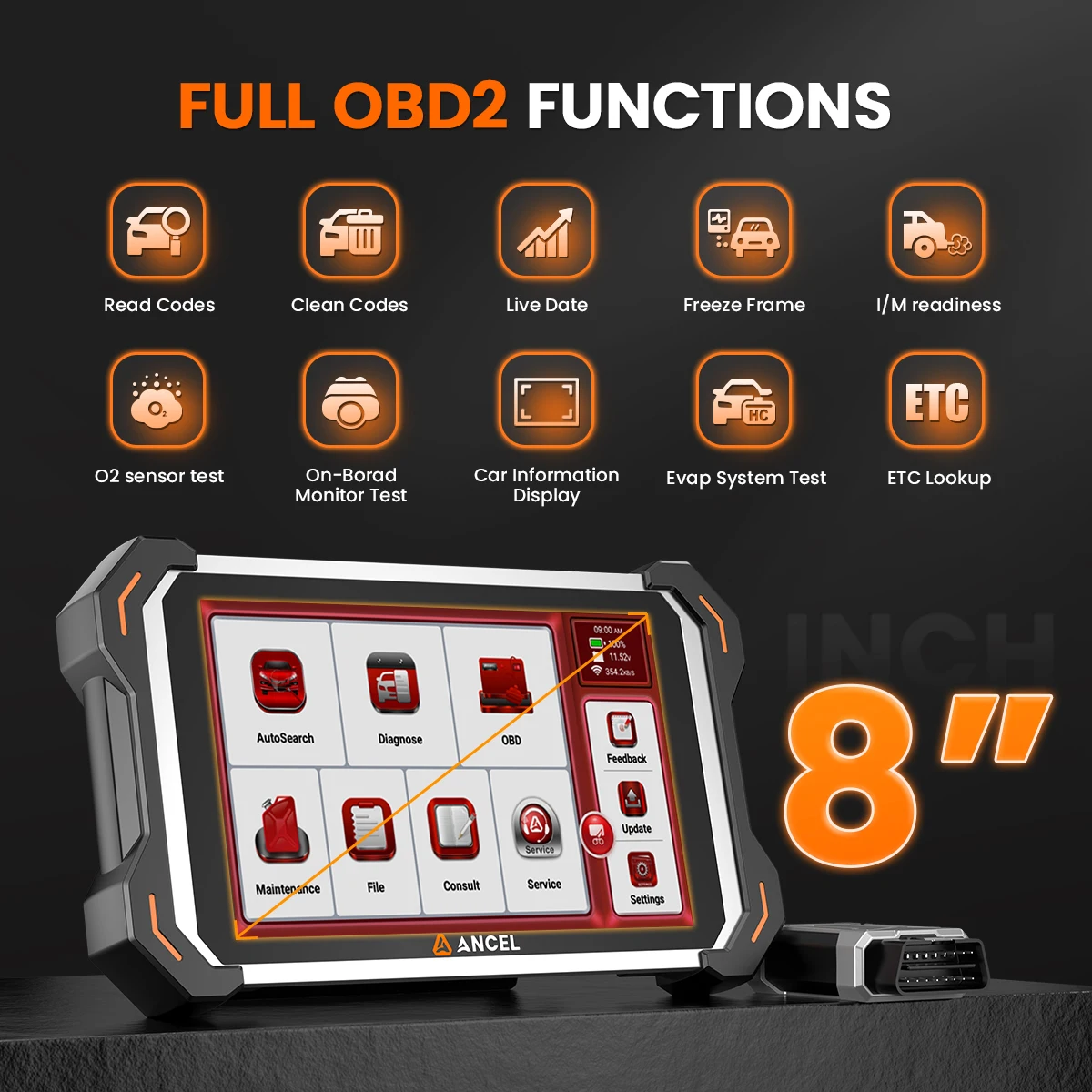 ANCEL DS600 BT سيارة Obd2 الماسح الضوئي ثنائي الاتجاه التشخيص أداة مسح ضوئي ECU مفتاح الترميز 35 + خدمات CAN-FD FCA السيارات EPB قارئ الرمز