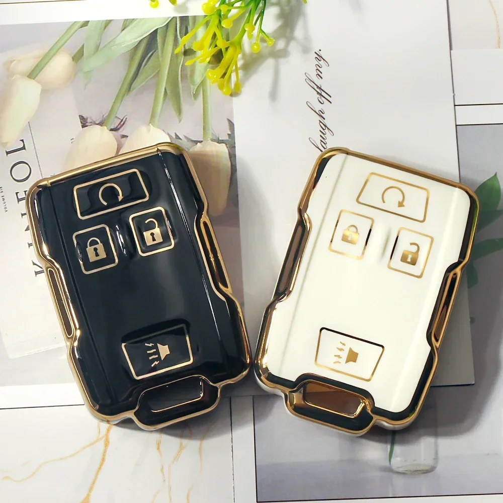 4 Buttons TPU Car Shell Fob Key Case Cover For Chevrolet Chevy Colorado LT Silverado GMC Canyon Sle Sierra 3500HD 2016 2017 2018