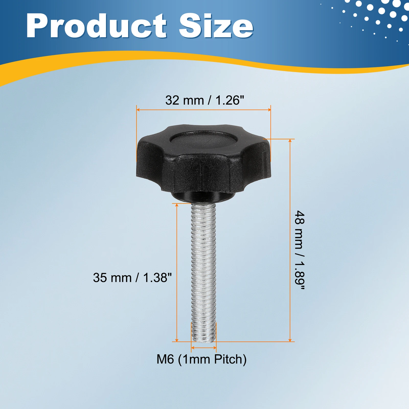 2/4/6Pc Star Knobs Handles Male Thread Metric Carbon Steel Hand Tightening Clamping Threaded Stud Knob Bolts for Woodworking Jig