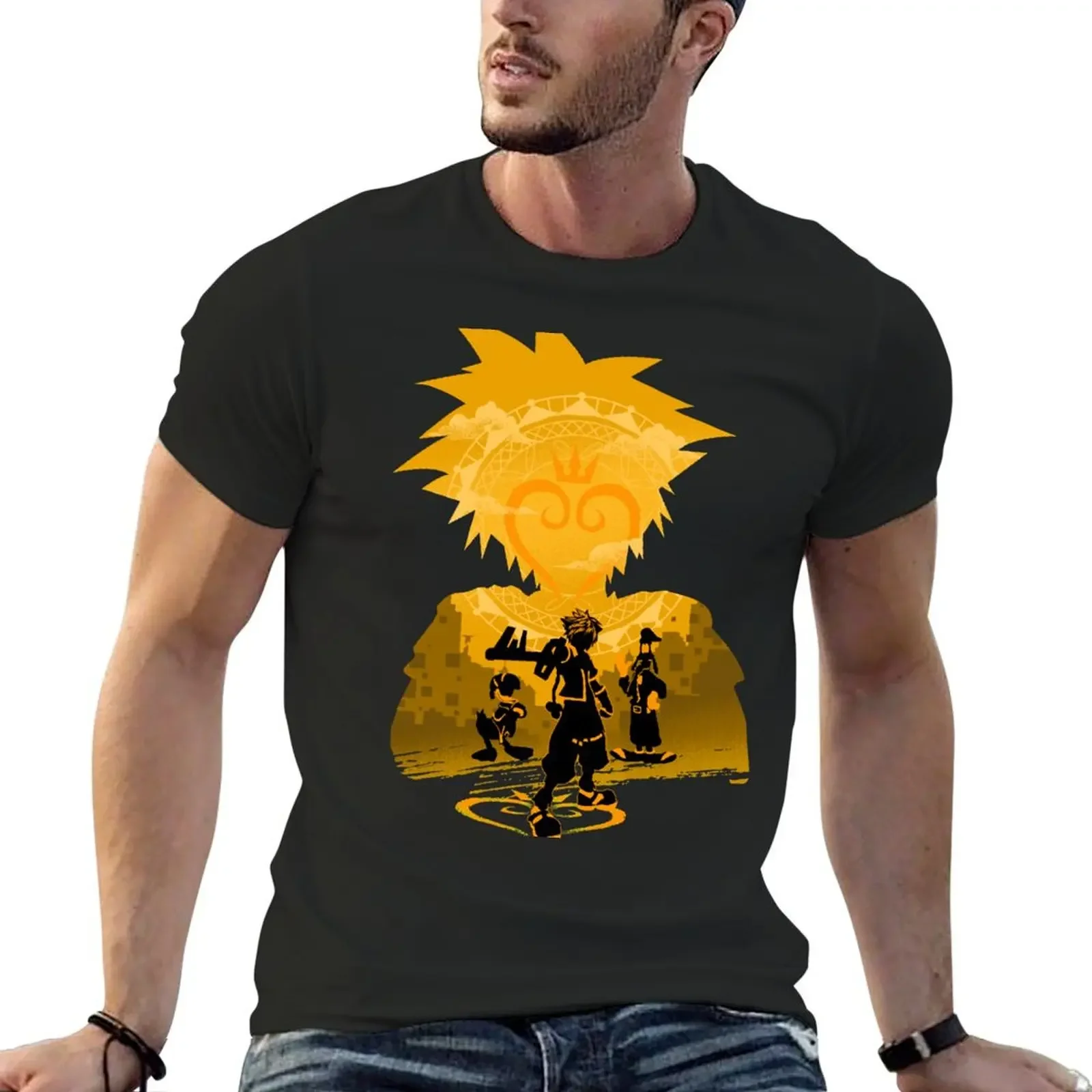 Keyblade Sora Silhouette T-Shirt summer clothes for a boy mens t shirt