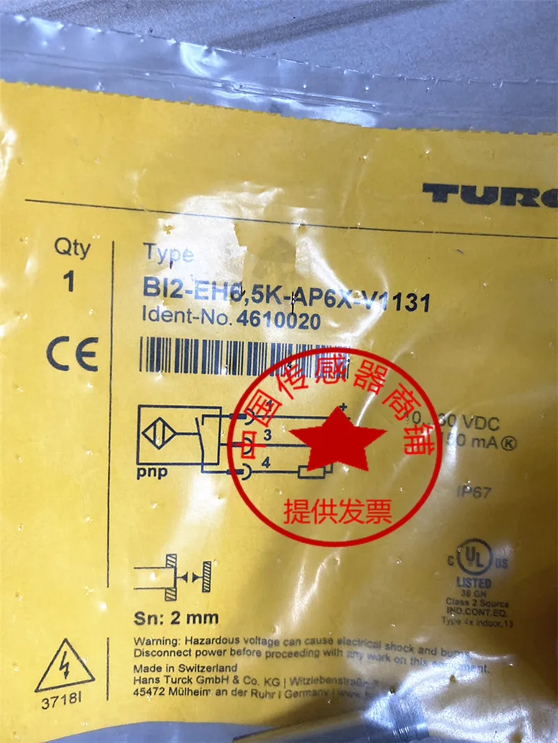 Turck Inductive Sensor BI2-EH6.5K-AP6X-V1131 AN6X Proximity Switch for Industrial Automation