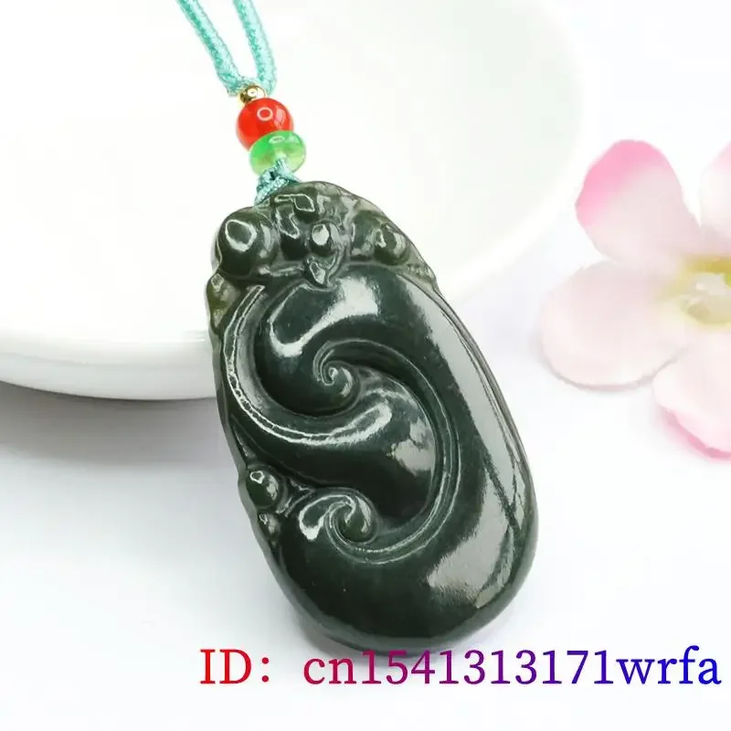 Hetian Jade Ruyi Pendant Charm Necklaces Charms Jewelry Luxury Real Talismans Necklace Accessories Natural Gift Men Amulet