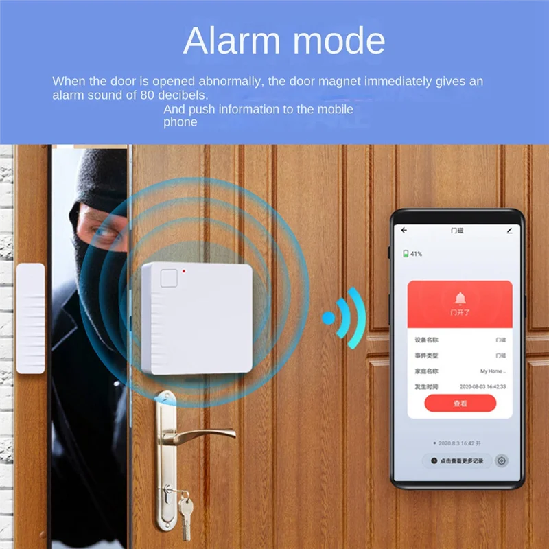 Tuya Wifi Smart Home Tür Fenster Sicher Alarm Wireless Smart Tür Fenster Sensor System Für Home Tür Fenster