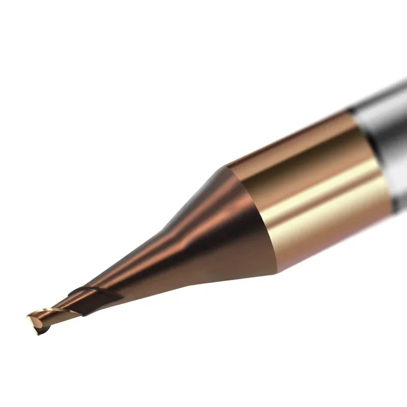 1pc HRC60 Micro End Mill 0.2mm 0.3mm 0.4mm 0.5mm 0.6mm 0.7mm 0.8mm 0.9mm 2 Flutes Carbide Flat Square CNC Milling Cutters Router