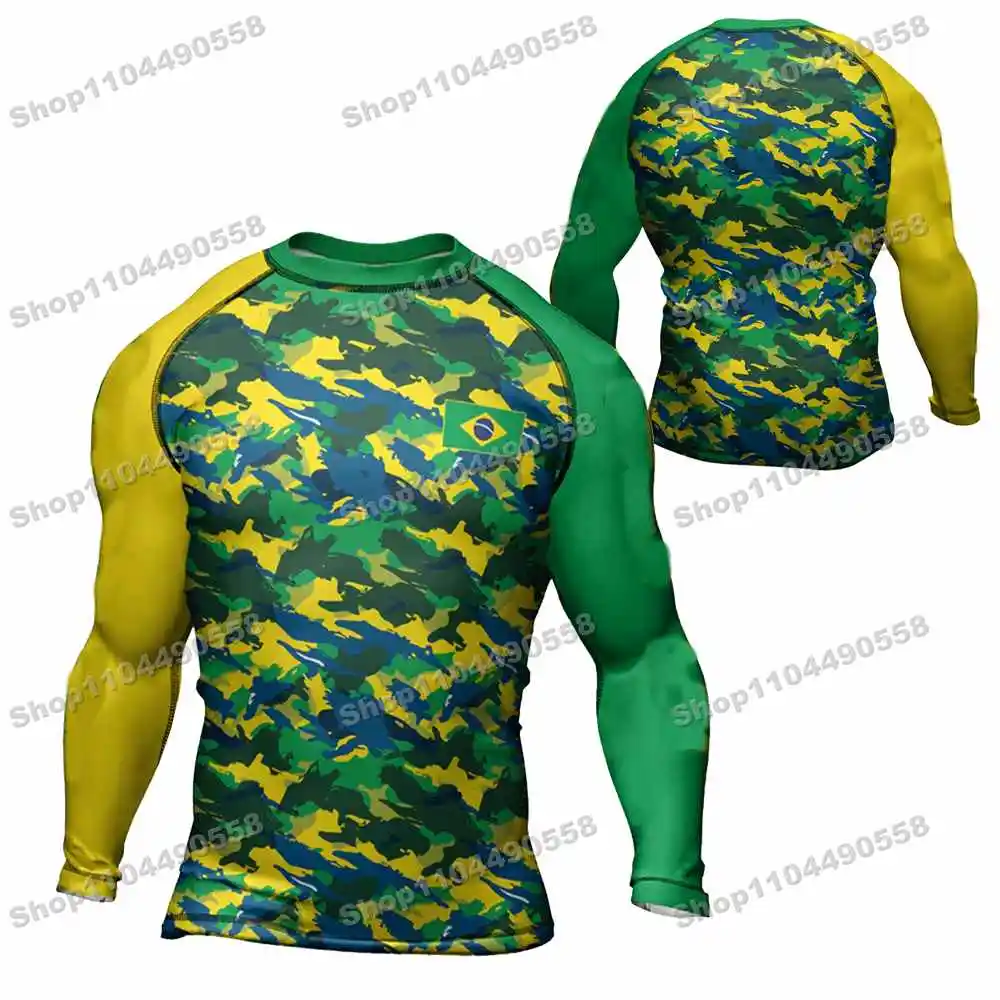 N327th Brazil Rash Guards Surfing Jersey Beach Trousers Swimwear Diving Gym Long sleeves MMA BJJ Men Jiu Jitsu Fitness Sets