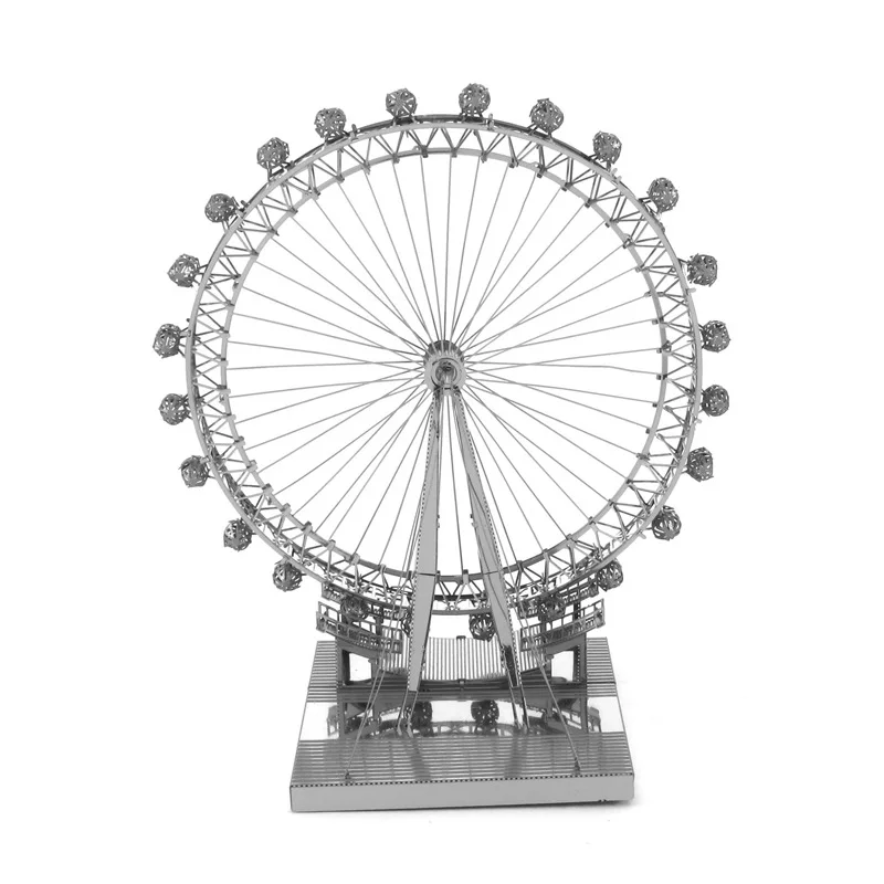 3D Metal Puzzle Playground Ferris Wheel Roller Architectural Assembly Model Puzzles Home Decoration Ornament