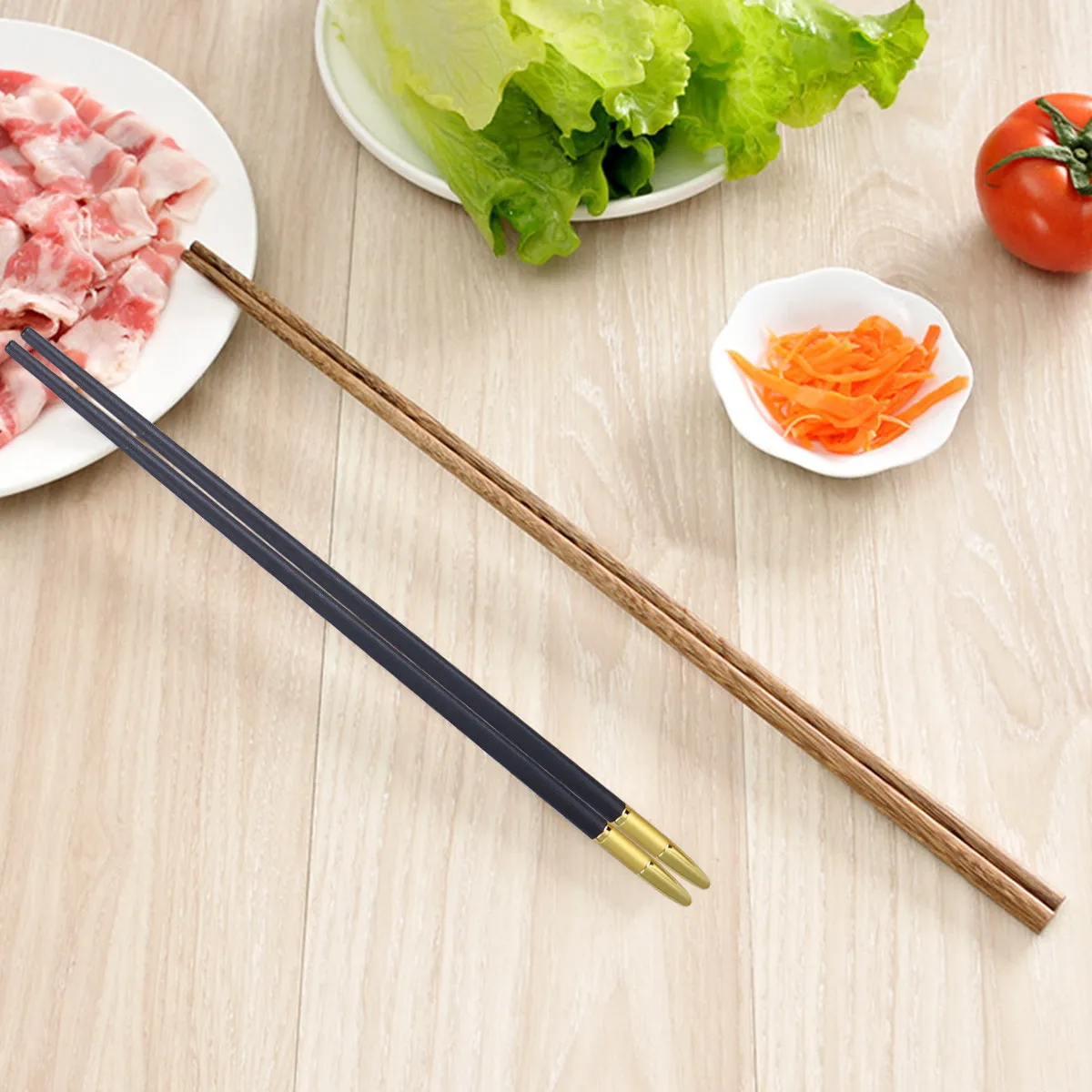 1Pair Silver Ion Antibacterial Chopsticks Heat Resistant Mildew Resistant Dishwasher Safe Microwave Not Recommended Upscale