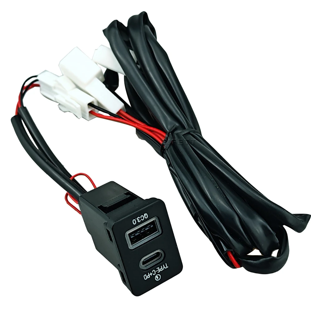 New For Toyota Land Cruiser 2008-2017 Corolla Hybrid 2016-2017 Type C PD QC3.0 Car USB Fast Charger Socket view 2