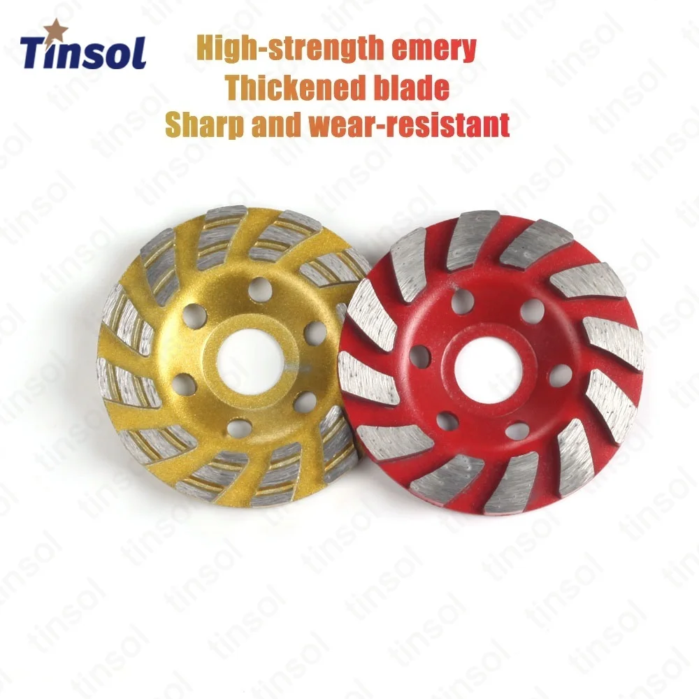 

TINSOL 4 Inch 100mm Turbo Diamond Grinding Cup Wheel 12 Segs Heavy Duty Concrete Stone Ceramic Angle Grinder Wheel for Grinders