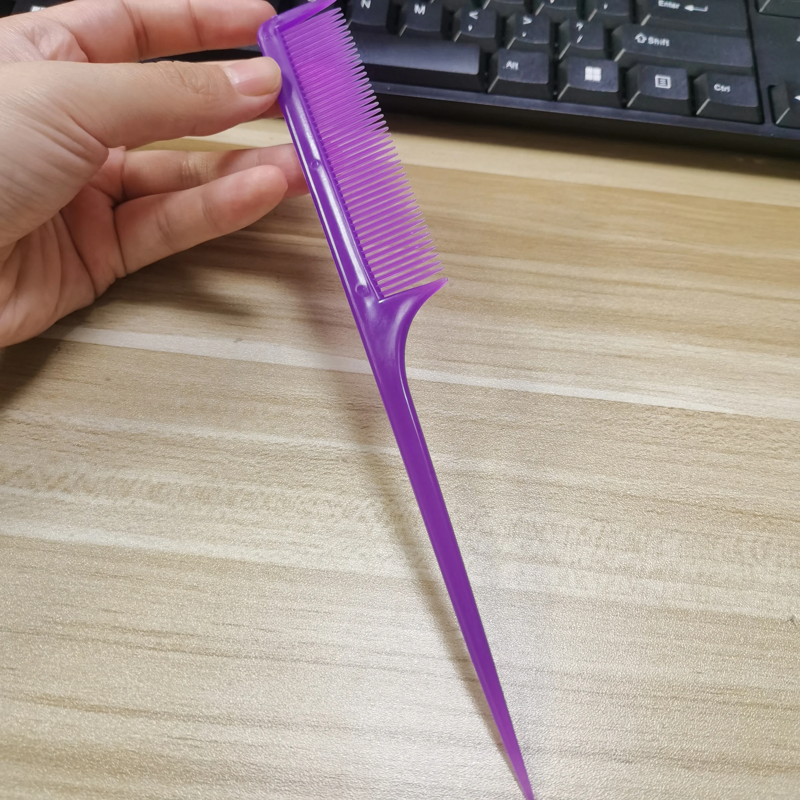 مشط بناتي مضاد للكهرباء الساكنة، أداة تصفيف شعر احترافية في الصالونات، مشط ذيل حصان عصري، 10 قطع/مجموعة