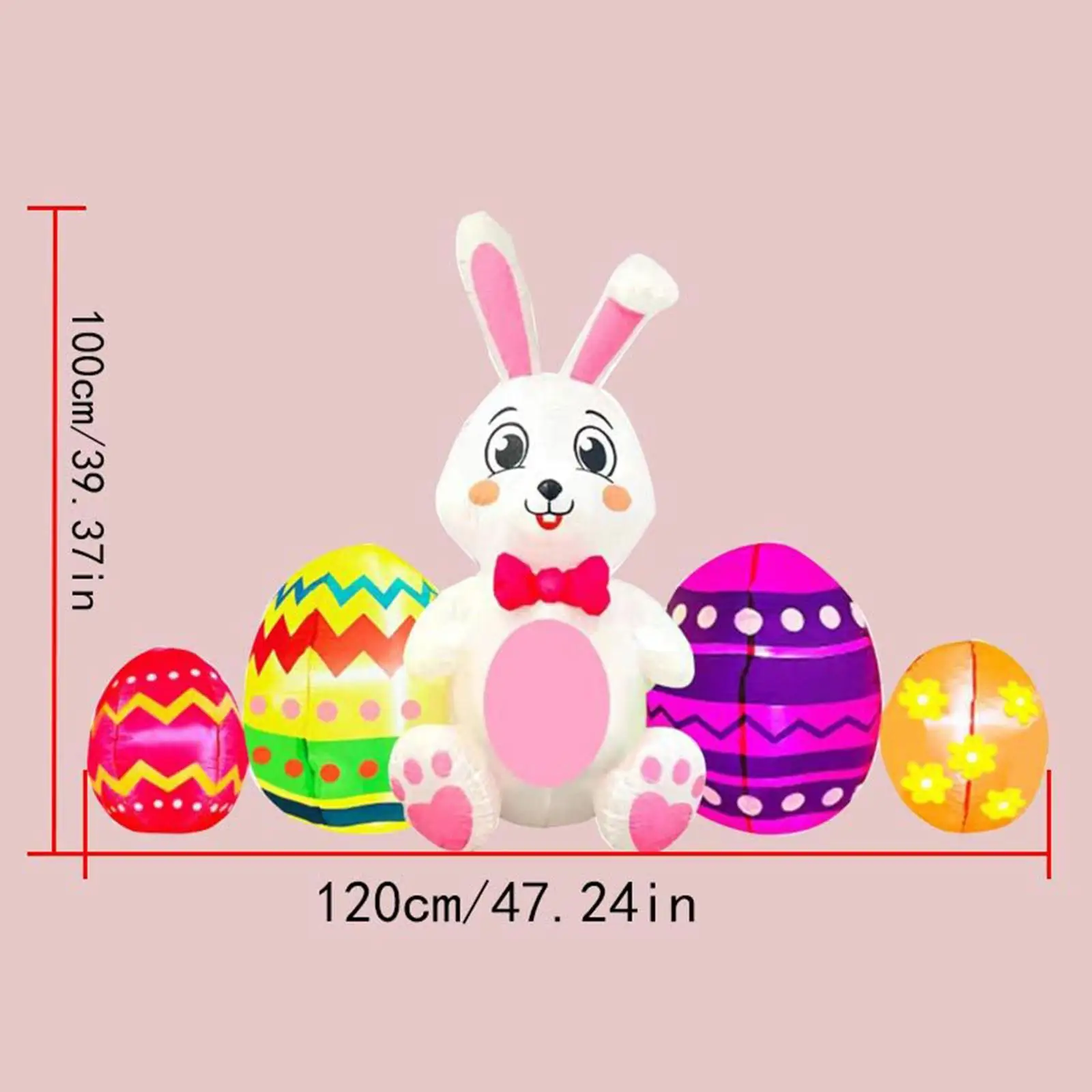 Easter Inflatable Outdoor Decoration Funny with LED Light for Home Yard Lawn