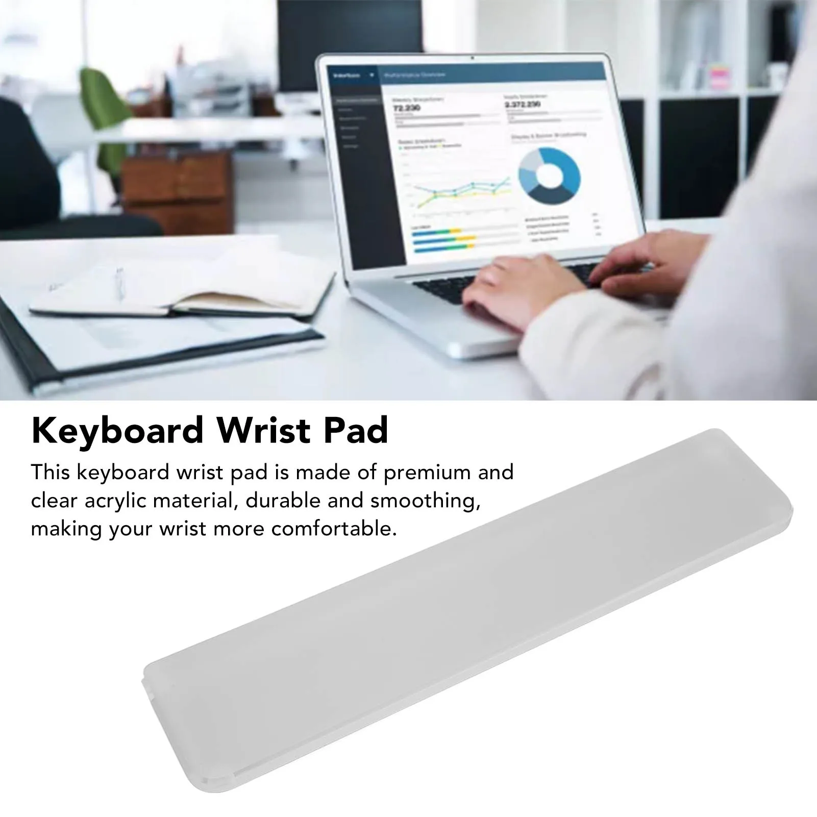 

Keyboard Wrist Rest Fatigue Relief 0.4 To 0.6in Slope Acrylic Smoothing Anti Slip Base Keyboard Wrist Pad for 87 Keys Device