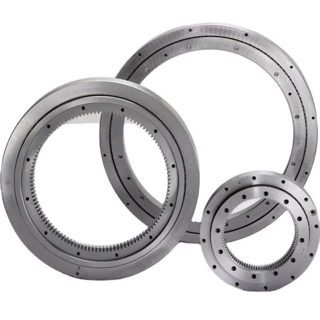 WD-061.20.0644 Flange Type Slewing Bearings 50Mn Four Point Contact Light Load Thin Section External Gear Seal Cranes