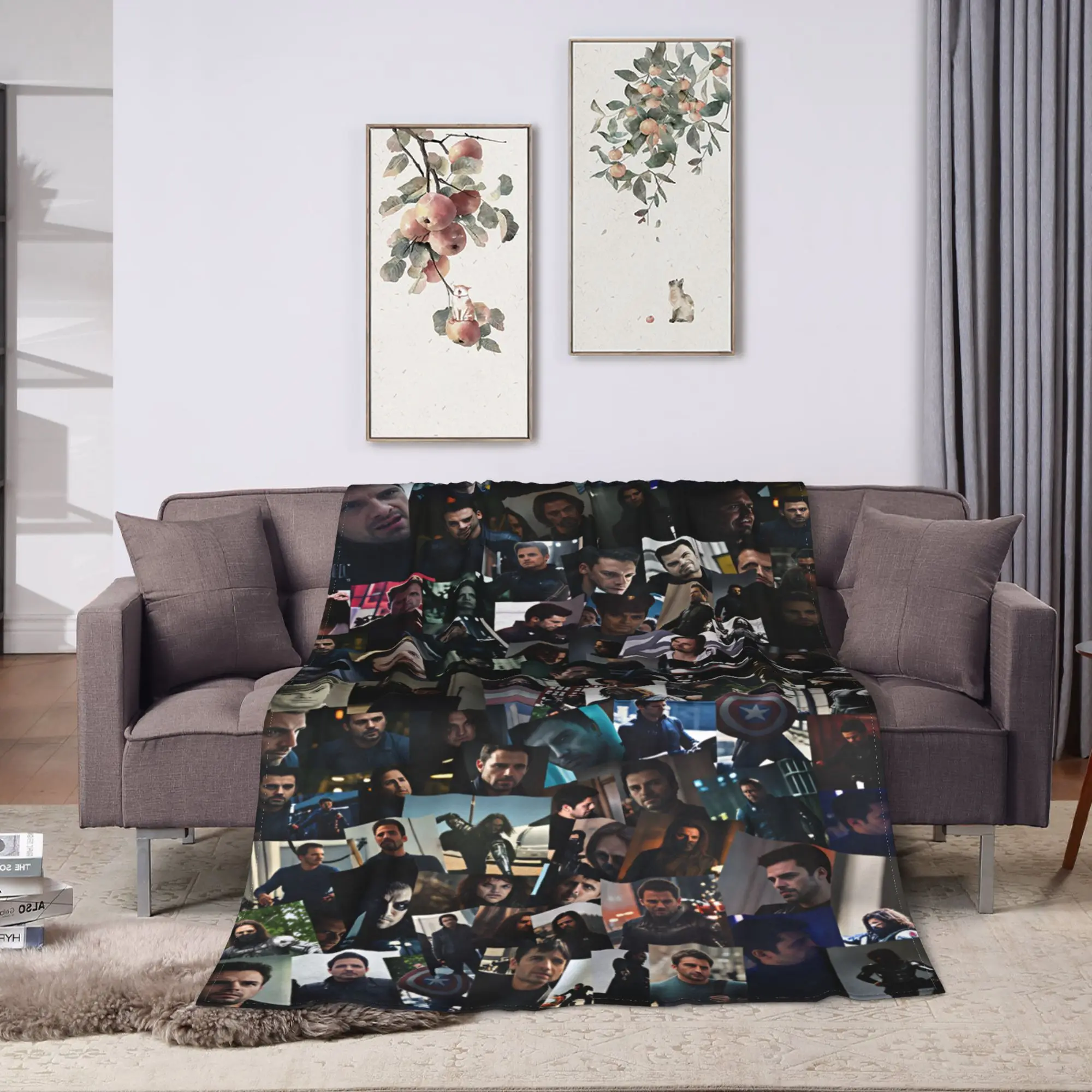 Bucky Barnes Winter Soldier Blanket  Super Warm Print Plush Throw Blanket For Home Decor Picnic Flannel Bedspread Bed Cover