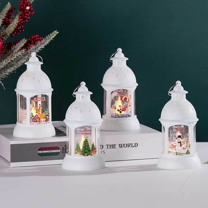 Christmas Decoration Kindergarten Children Gift Night Light Dessert Table Ornament Xmas Tree Pendant Castle LED Lamp Home Party