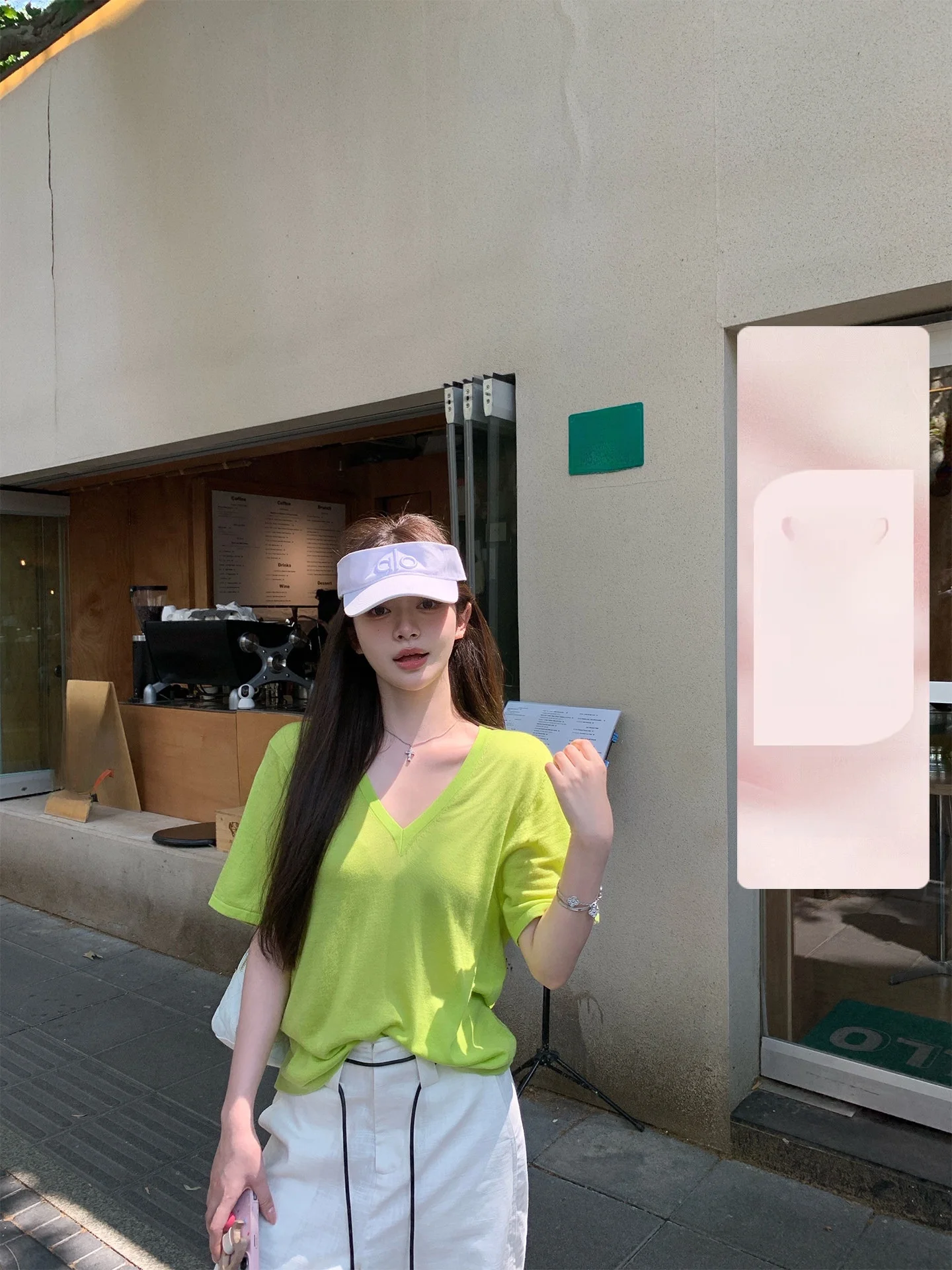 

Летний ультратонкий женский модный топ Chen Jin из 30% водорастворимой шерсти с V-образным вырезом и коротким рукавом