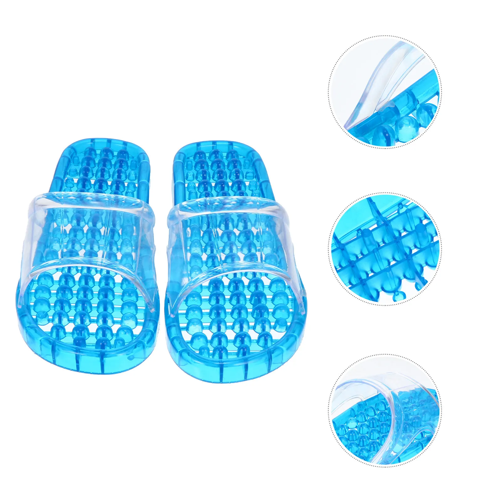 1Pair Massaging Slippers Hollowed Draining Breathable Skid Resistant Lightweight Indoor Home Bathroom Shower Footwear Unisex