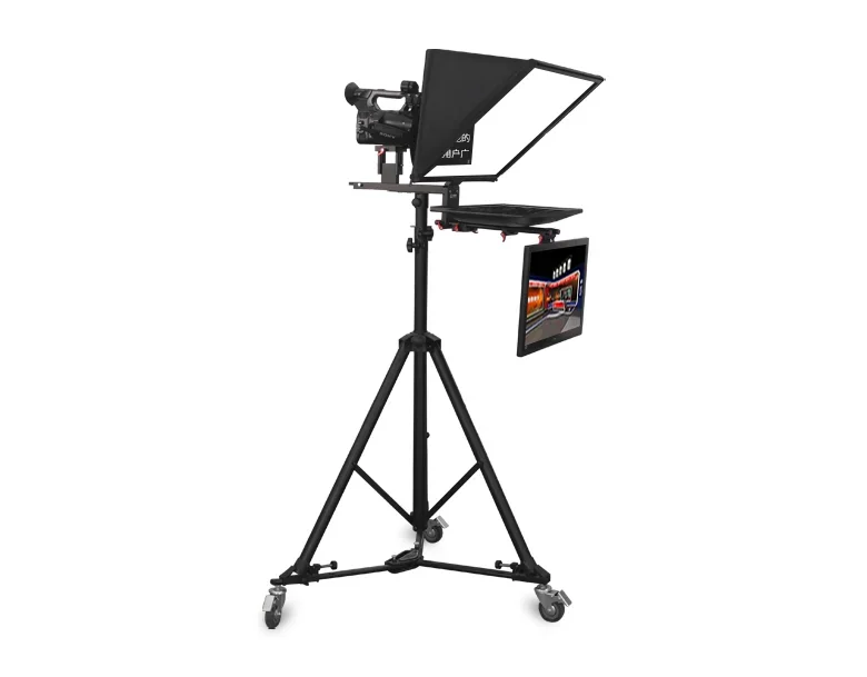 TS2400 teleprompter 24 inch dual monitor studio autocue tripod wireless remoter for all camera adjustable holder mount