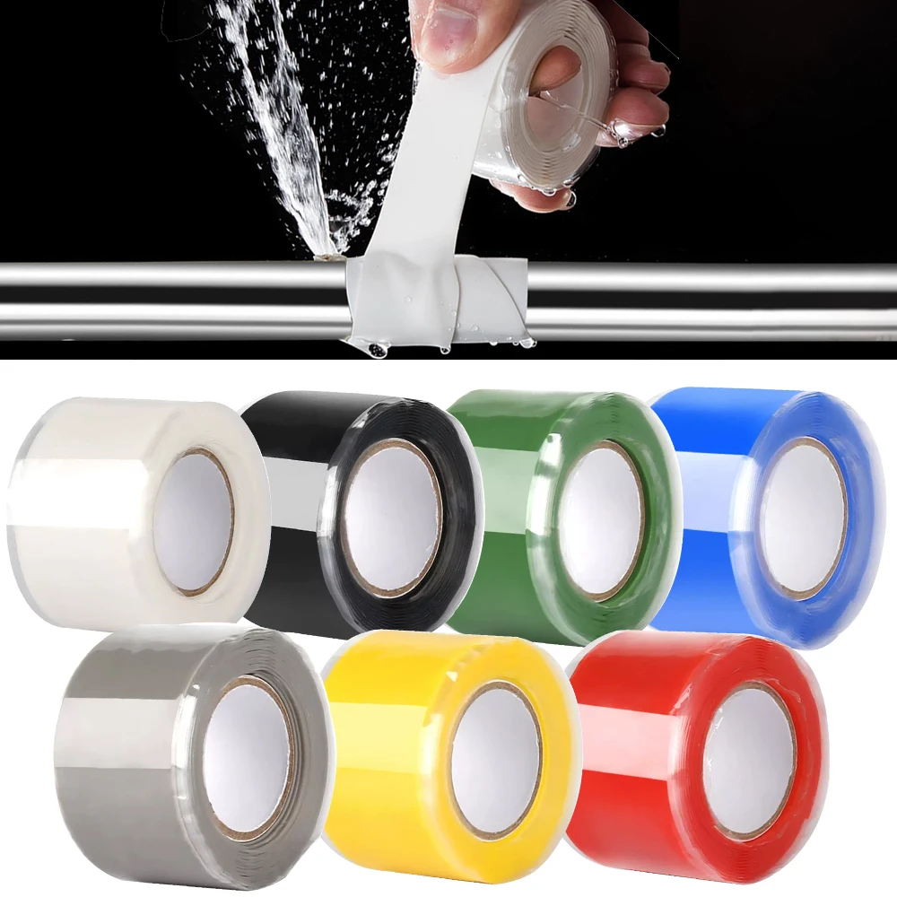 1PCS Waterproof Silicone Repair Tape Self-Melting Hose Low/High Temperature Resistant Insulating Tapes Electrical High Pressure 