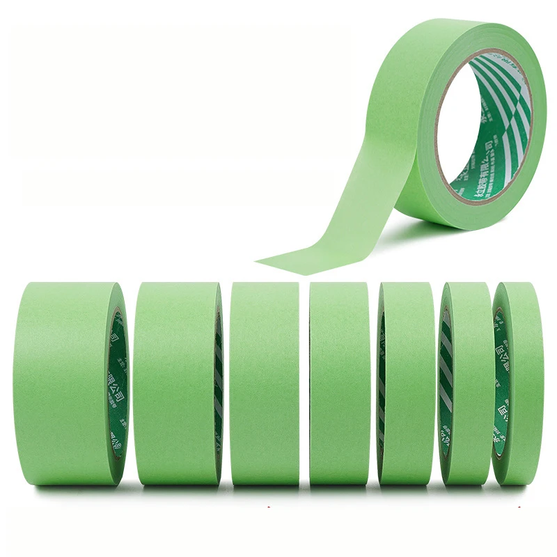 8 Rolls Green Weak Adhesive Masking Tape, Impermeable No Residue Painter Washi Tape for Wall Latex Paint Art Color SeparationDIY
