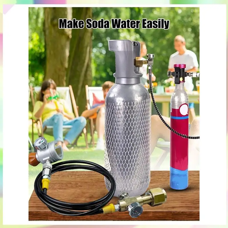 

B23B Soda Machine CO2 Refill Adapter With Pressure Gauge And Horse, Quick Connect Accessories