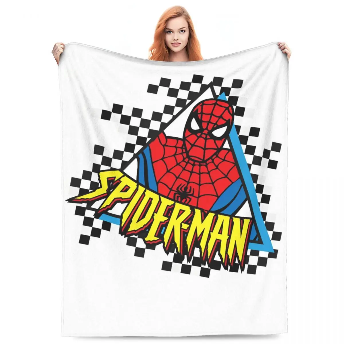 Spider Man 90's Themed Logo Plush Blanket Girls Boys Flannel Bedding Throws For Bedroom Soft Custom Quality Bedspread Gift image 2