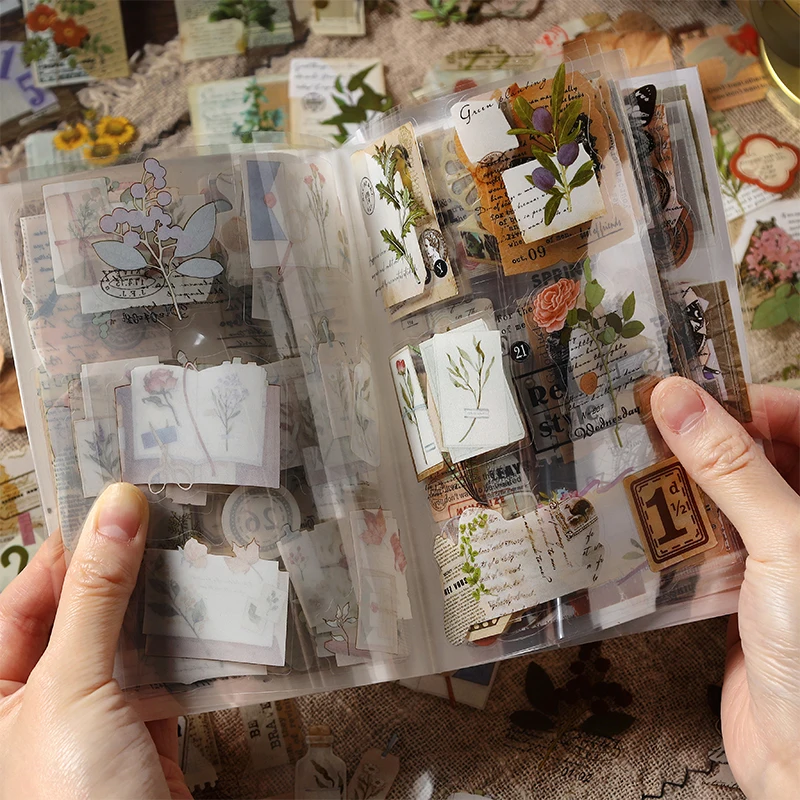 20Pcs Plant And Flower Sticker Label Function Manual Diy Scrapbook Material Diary Album Decoration Material