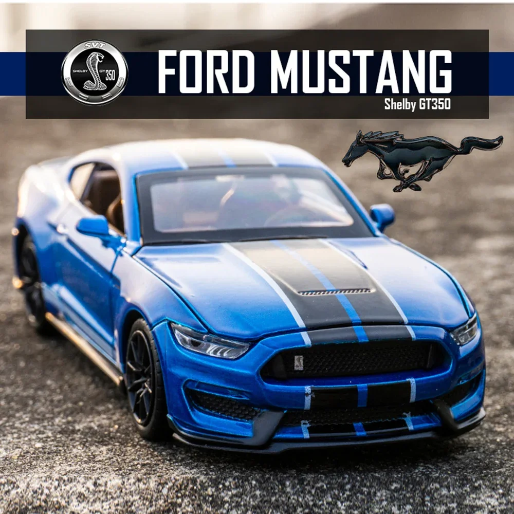 

1:32 High Simulation Supercar Ford Mustang Shelby GT350 Car Model Alloy Pull Back Kid Toy Car 4 Open Door Children's Gifts Baby