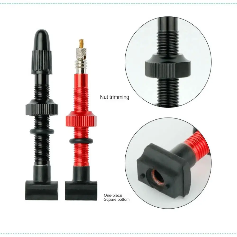 Alloy Stem 45/60/80mm F/V Valve Nipples Anodized CNC-machined Tubeless Tire Valves Aluminum Alloy Brass Core MTB Road Bicycle