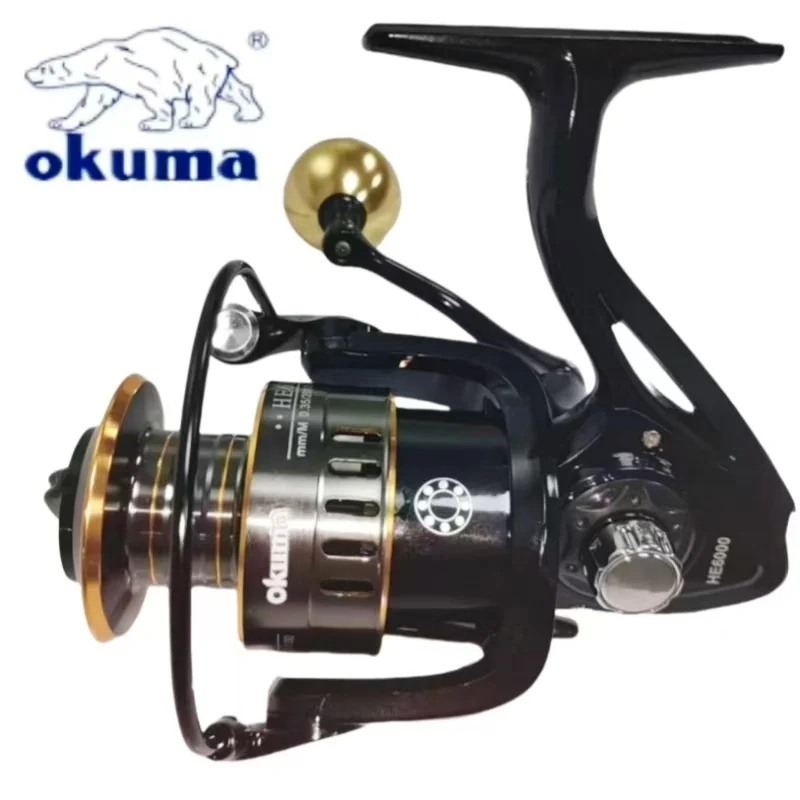 okuma-Spinning reel, metalultra light fishing reel，fishing tool,2000-7000,Maximum braking force12KG,