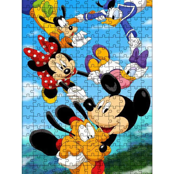 Disney Mickey Mouse Jigsaw Puzzle 300/500/1000 Pieces Cartoon Puzzle Children Intellectual Educational Toys Decompress Handcraft