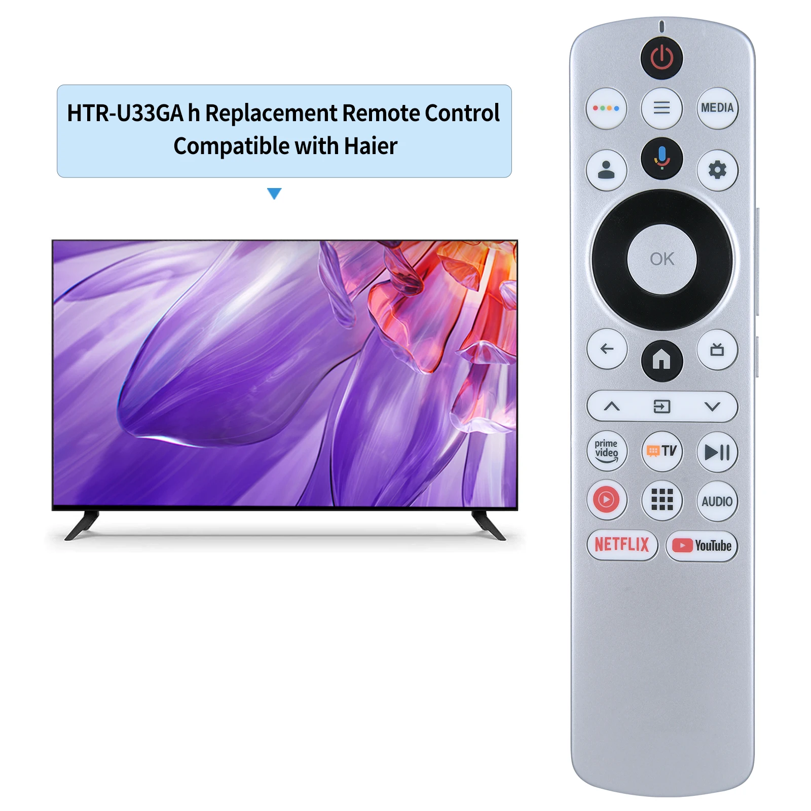 Remote Control HTR-U33GA Baru untuk Haier Aqua TV dengan Suara