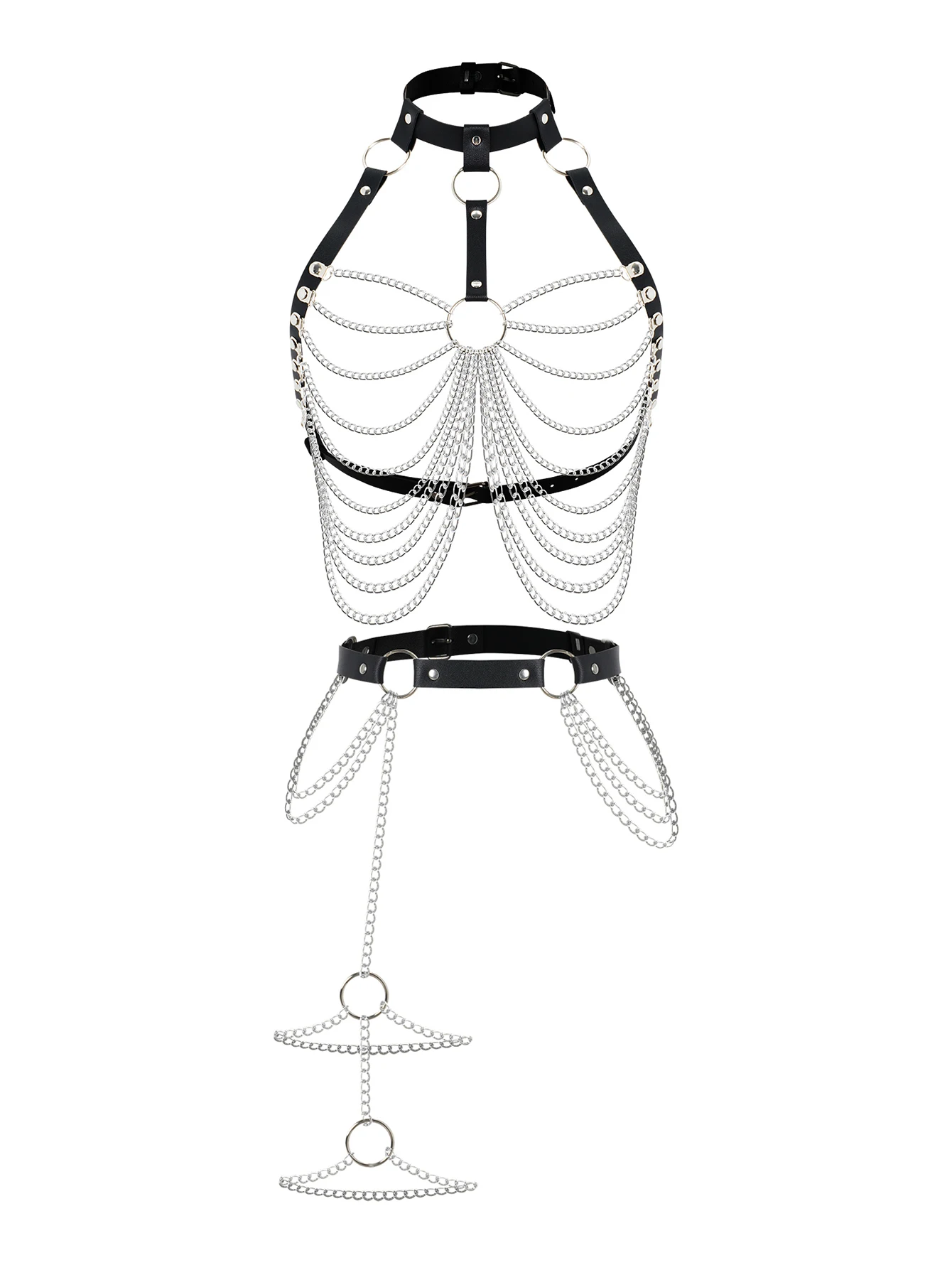 

Женский сексуальный модный пояс-ремень в уличном стиле, крутой панк-ремень из искусственной кожи с декоративным ремнем для ног, готический аксессуар для одежды