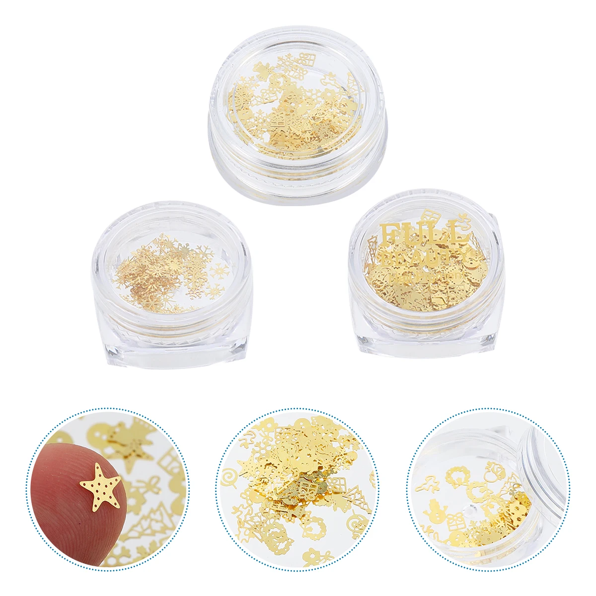 

3 Bottles Snowflakes Nail Art Sequin Stickers Christmas Themed Manicure Decorations for Women Holiday Gift